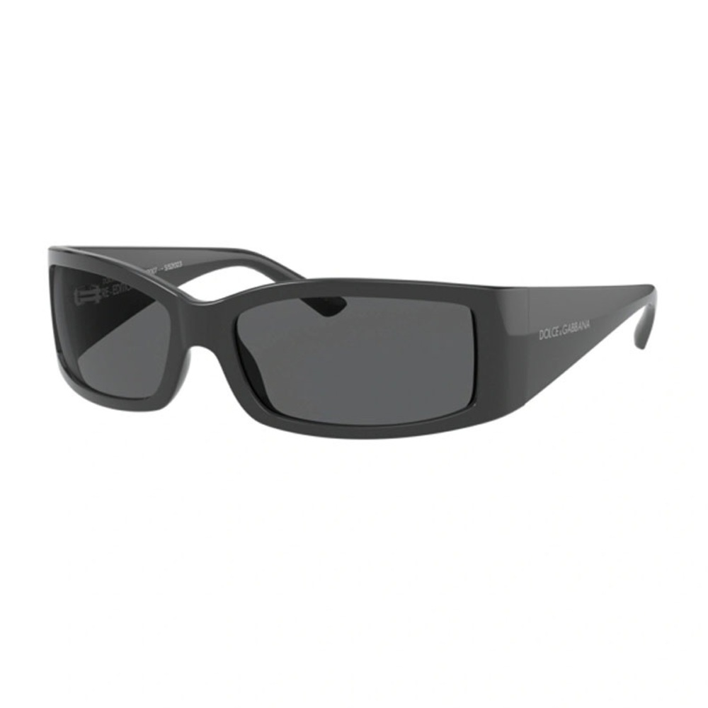 NEW DOLCE&GABBANA SQUARE SUNGLASSES DG6188 501/87 BLACK EYEWEAR